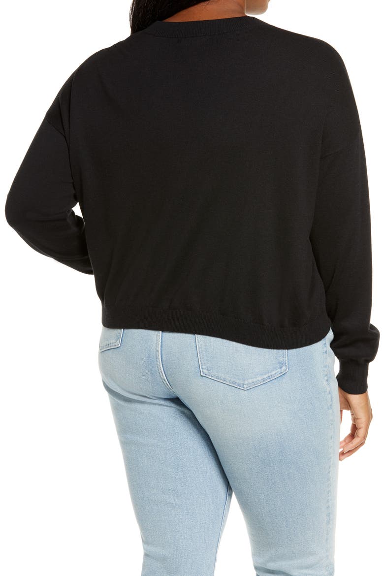 Easy Drop Shoulder Sweater, Alternate, color, BLACK