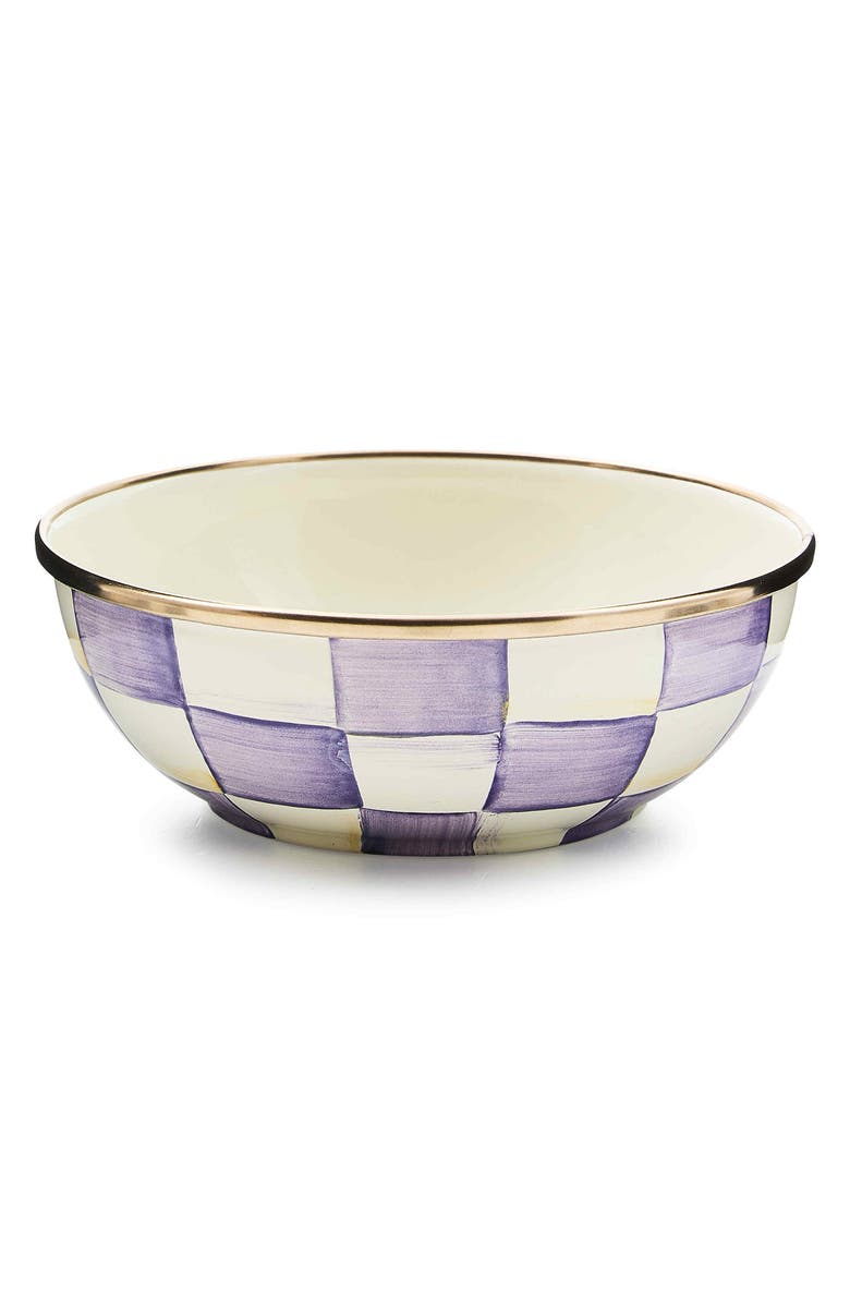 MACKENZIE CHILDS Violet Check Everyday Bowl, Main, color, Violet
