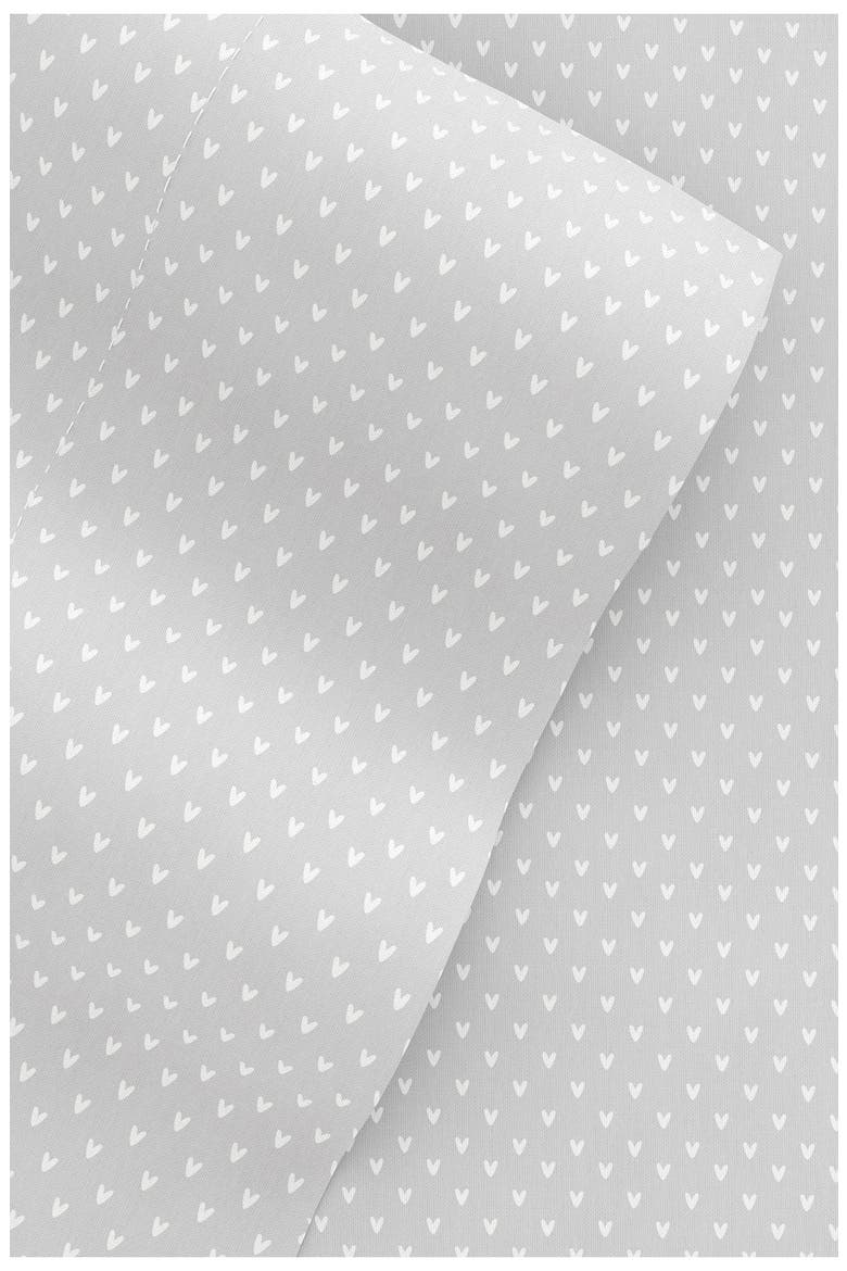 Premium Ultra Soft My Heart Pattern 4-Piece Bed Sheet Set, Alternate, color, LIGHT GRAY