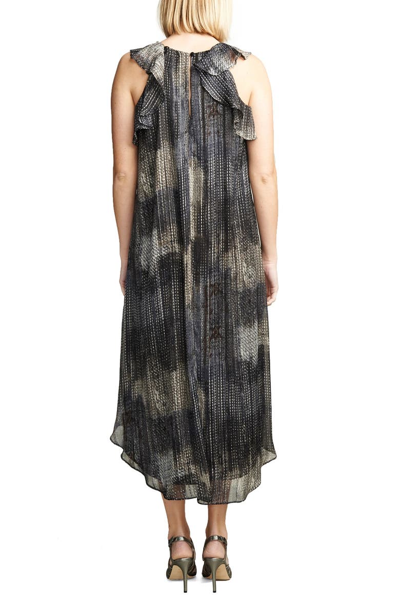 Ruffle Chiffon High/Low Maternity Dress, Alternate, color, METALLIC LUREX PRINT