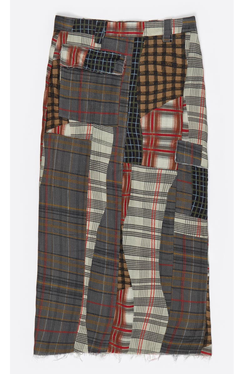 Bimba y Lola Patchwork Straight Midi Skirt, Alternate, color, Patchwork Brown