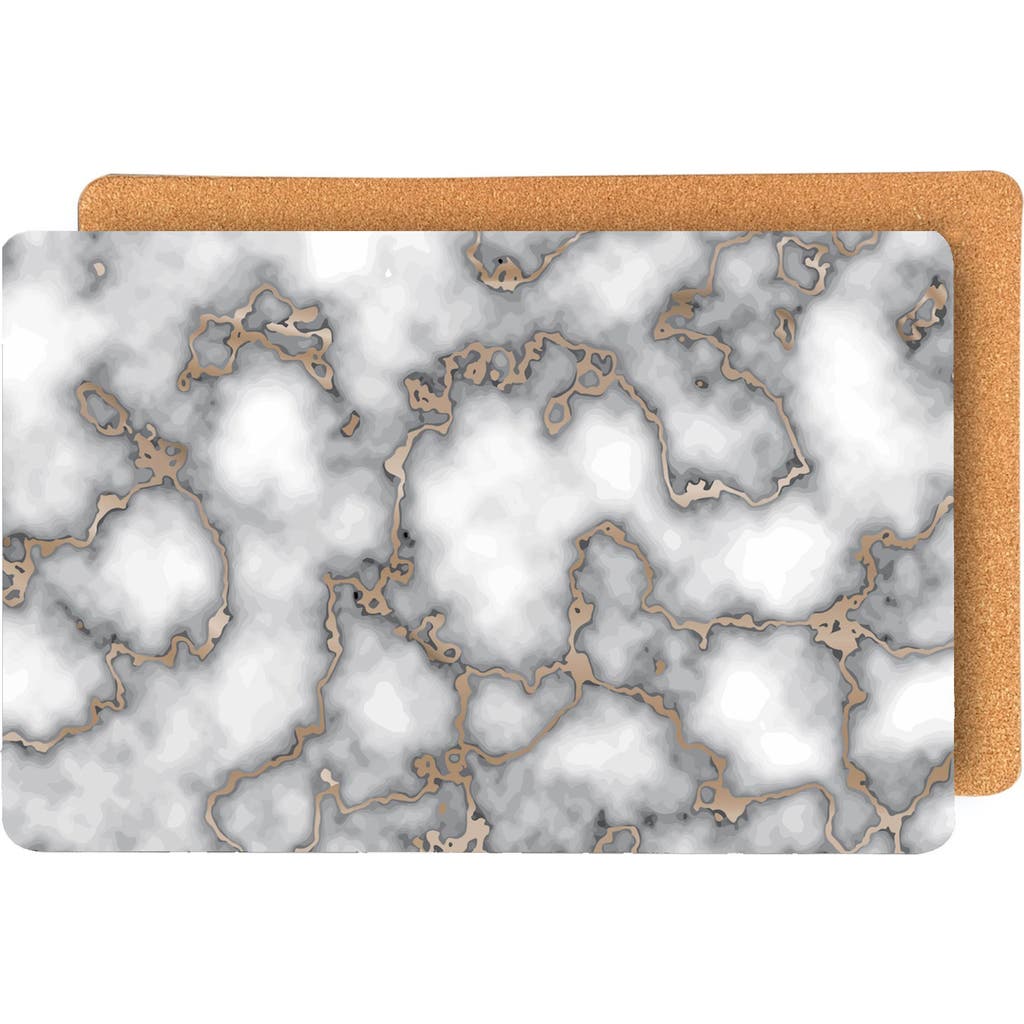 Dainty Home Marble Print Set Of 8 Placemats In Multi