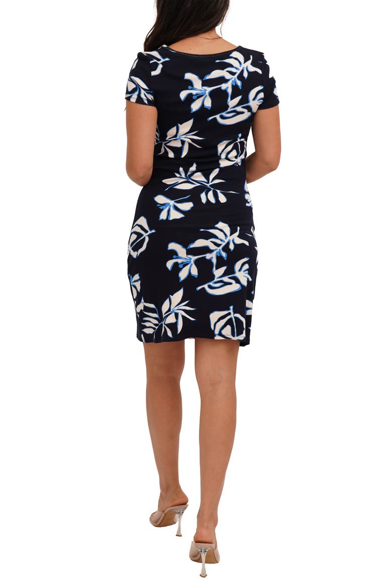 Floral Short Sleeve Ribbed Dress, Alternate, color, SKYLAR PRINT