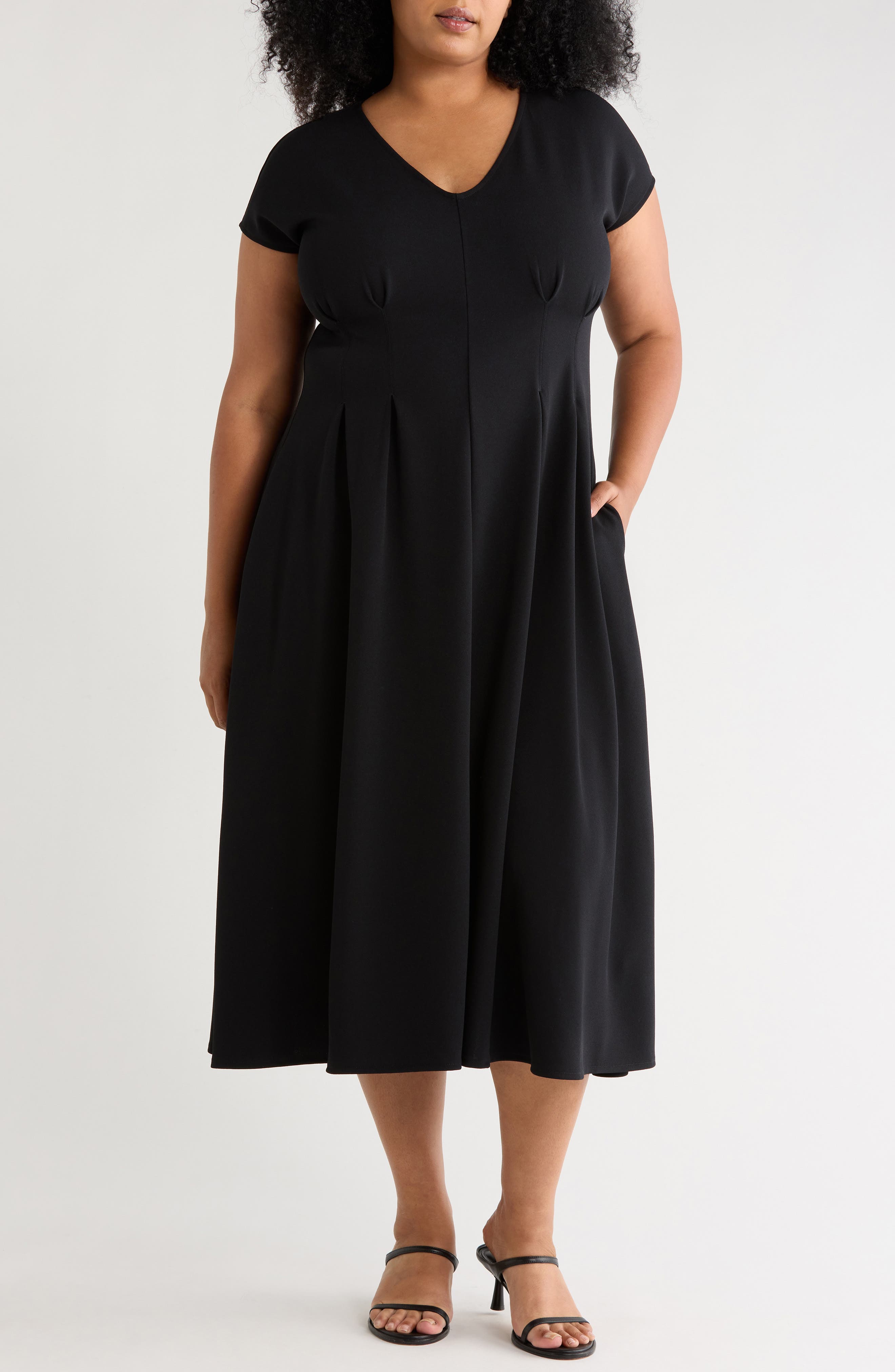 Pleated Waist A-Line Dress
