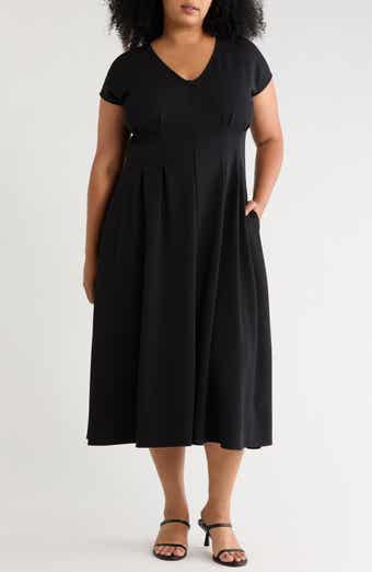 Pleated Waist A-Line Dress