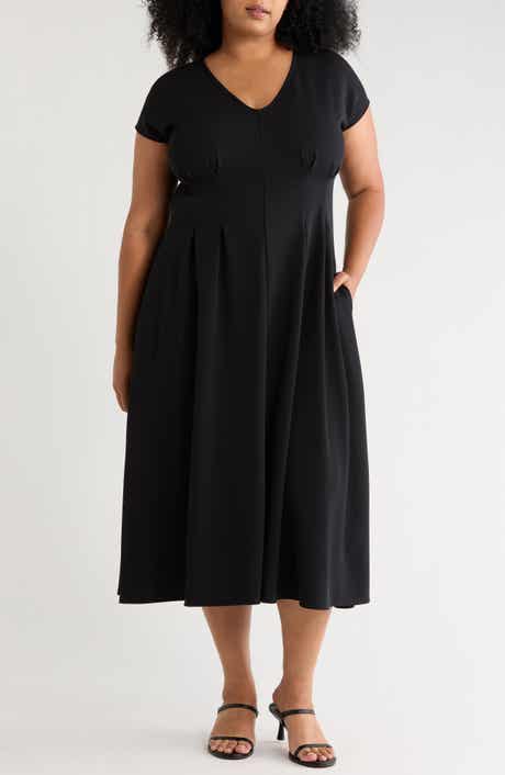 Pleated Waist A-Line Dress