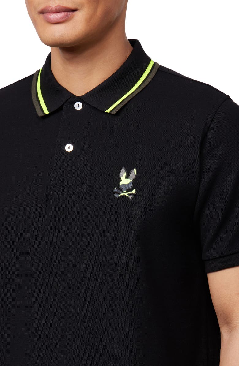 Psycho Bunny Plano Tipped Cotton Piqué Polo, Alternate, color, 