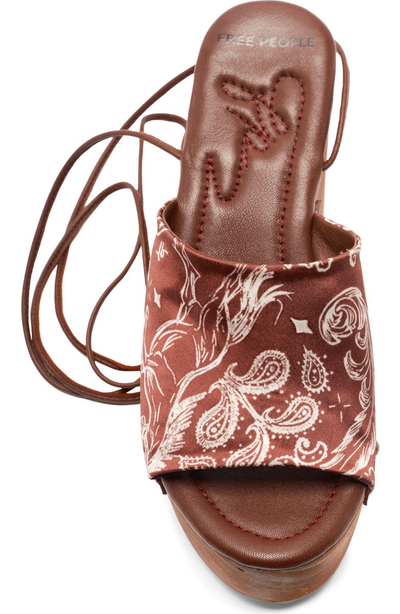 Free People Front Row Wraparound Ankle Strap Platform Sandal, Alternate, color, Horses Bandana