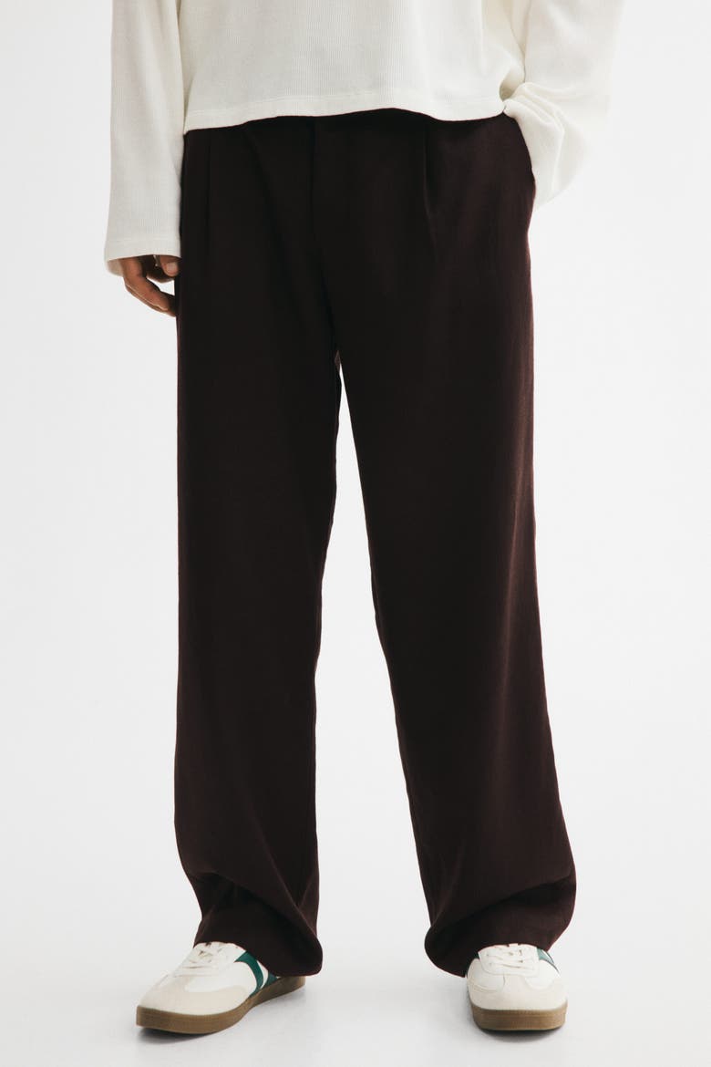 Relaxed-fit Linen-blend Pants, Alternate, color, Dark brown