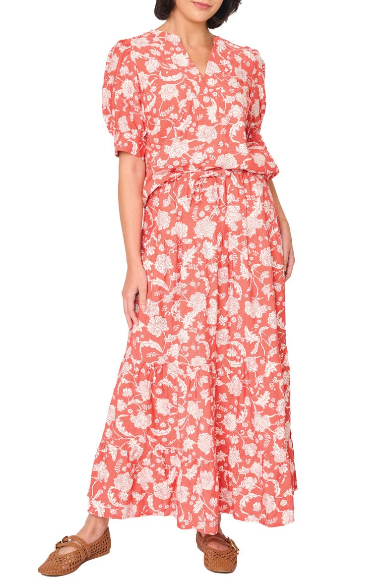 Notch Neck Pullover Top, Alternate, color, DESERT ROSE GARDEN