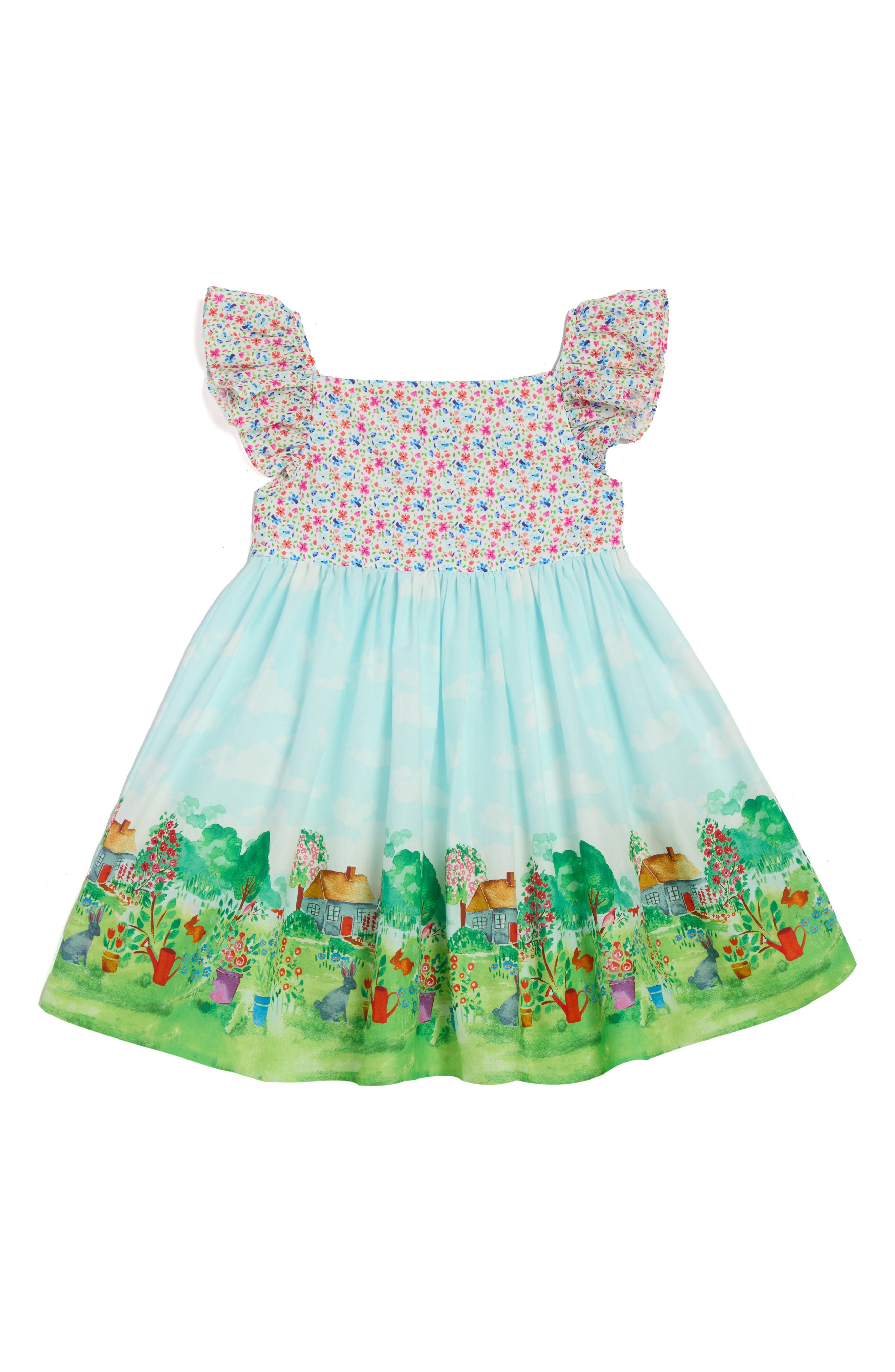 Pippa & Julie Kids' Scenic Border Print Dress