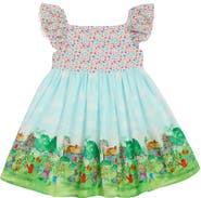 Pippa & Julie Kids' Scenic Border Print Dress