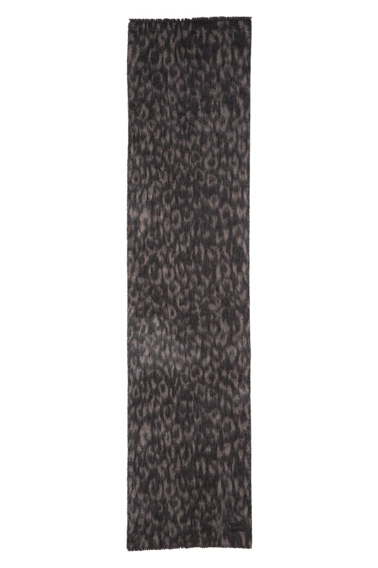 Brushed Wool & Alpaca Blend Scarf, Alternate, color, BLACK BROWN