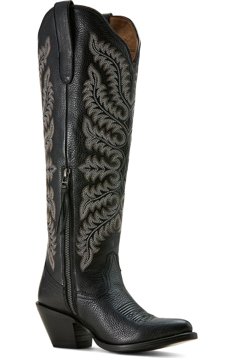 Ariat Helena Cowboy Boot, Alternate, color, Black Deertan