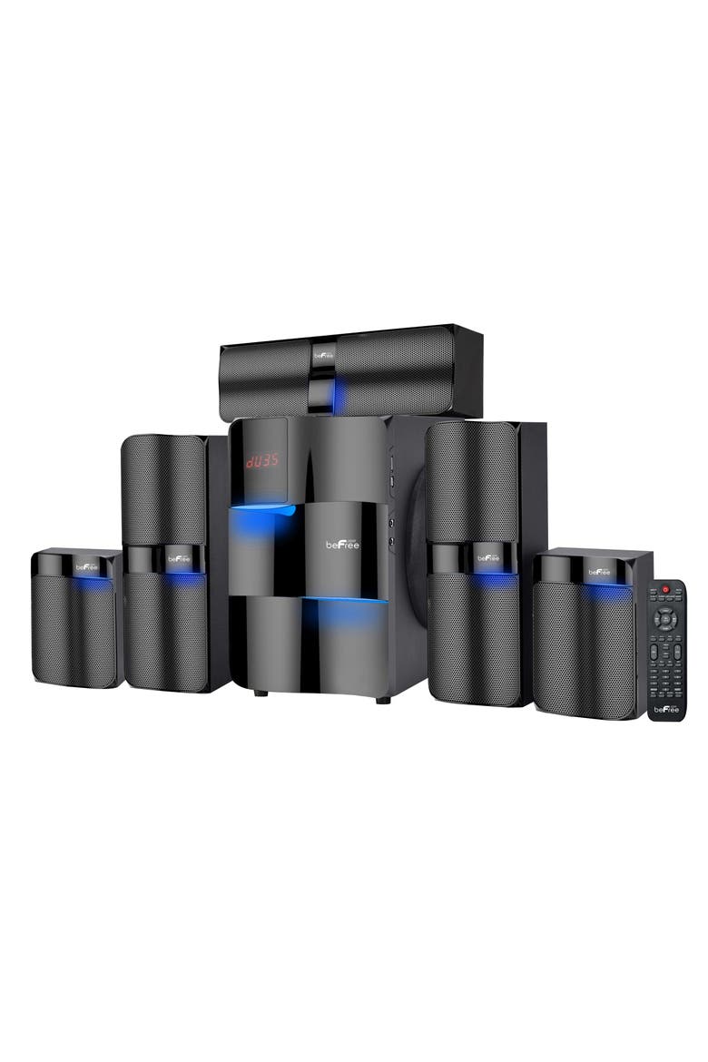 5.1 Channel Surround Sound Bluetooth Speaker System, Main, color, Black