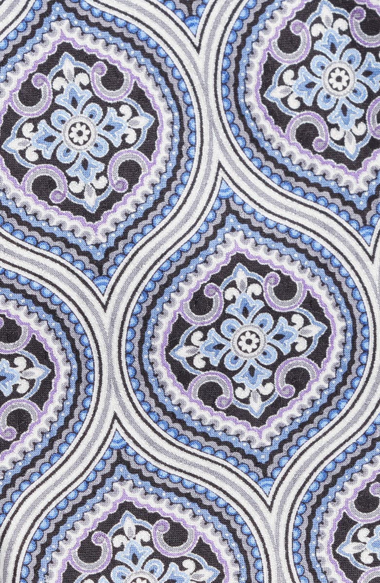 Nordstrom Moroccan Tile Print Silk Tie, Alternate, color, Silver Grey/ Blue