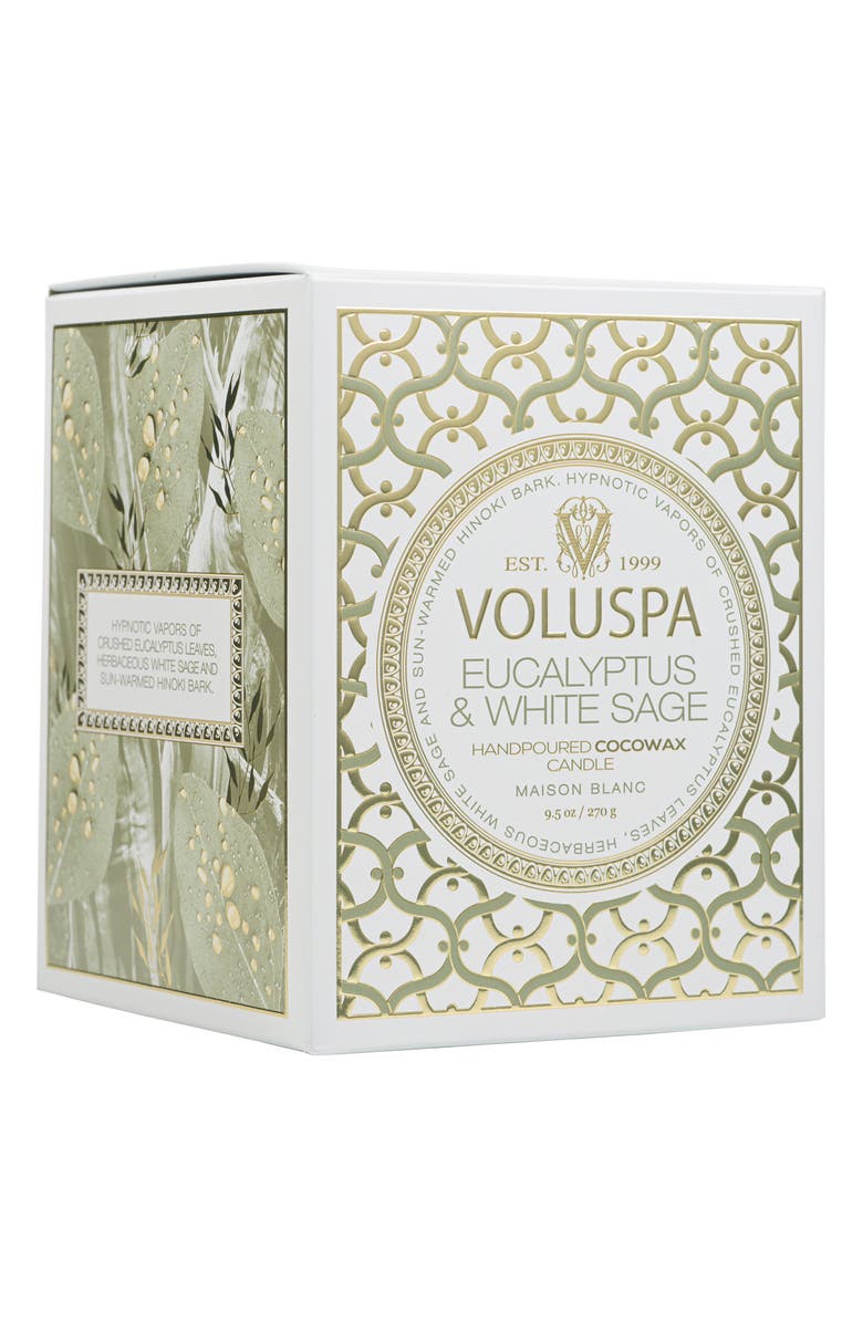 Voluspa Eucalyptus & White Sage Boxed Classic Candle, Alternate, color, Eucalyptus