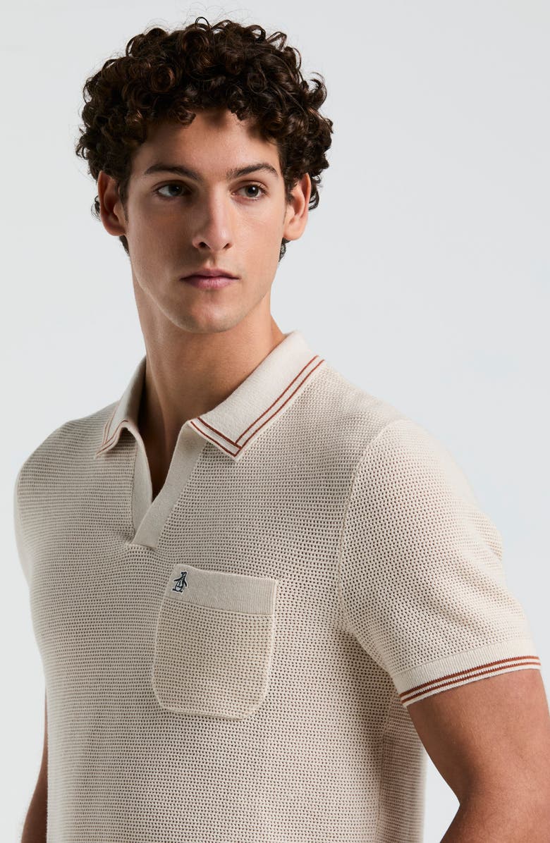 Original Penguin Tipped Mesh Polo Sweater, Alternate, color, 