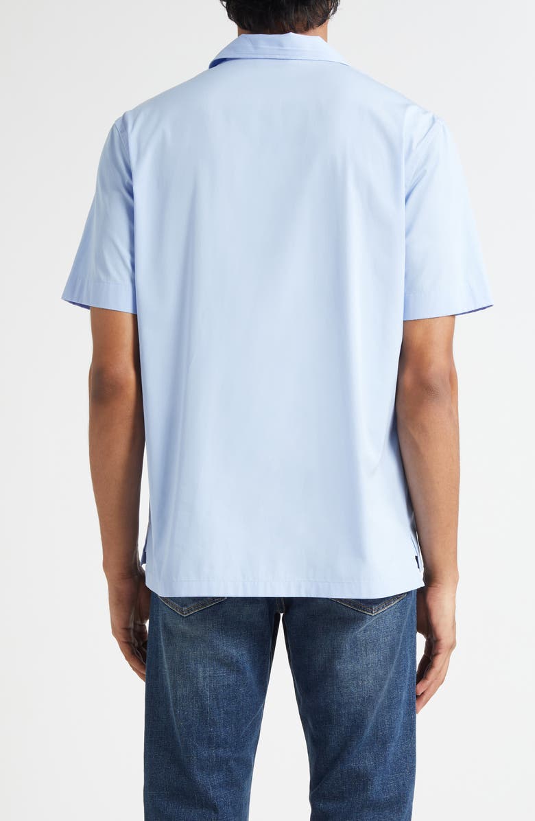 Dolce&Gabbana Logo Embroidered Camp Shirt, Alternate, color, B0074 Celeste Scuro