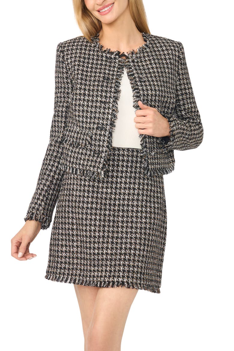 Flecked Tweed Lady Jacket, Alternate, color, RICH BLACK
