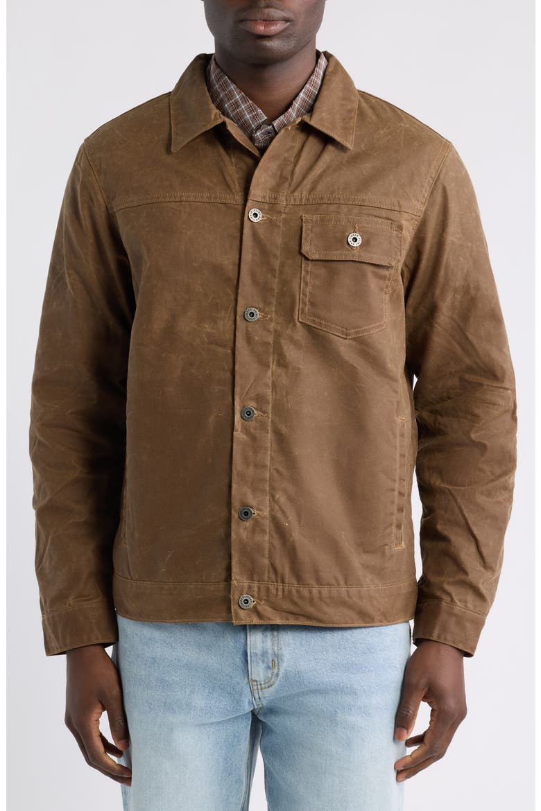 Flannel Lined Trucker Jacket, Alternate, color, HAVANA