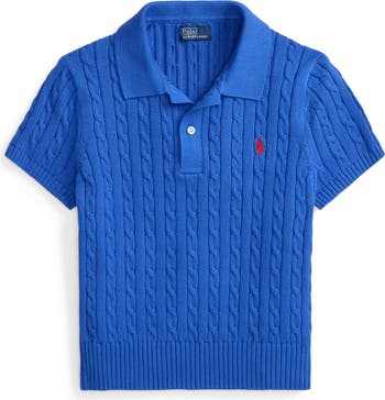 Polo Ralph Lauren 半袖ニット　M Polo Ralph Lauren Crop Cable Knit Cotton Polo Sweater | Nordstrom