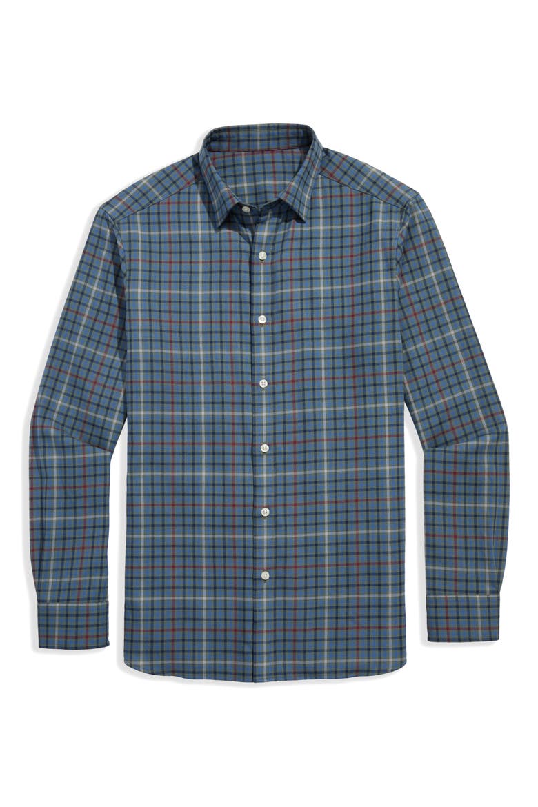 Madaket Tattersall Tech Twill Button-Up Shirt, Main, color, BALSAM