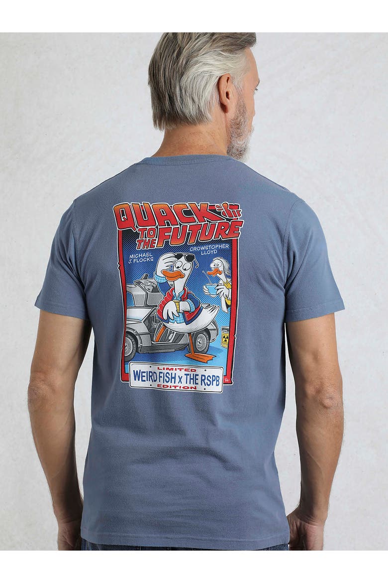 Quack To The Future RSPB Artist T-Shirt, Alternate, color, Mid Blue