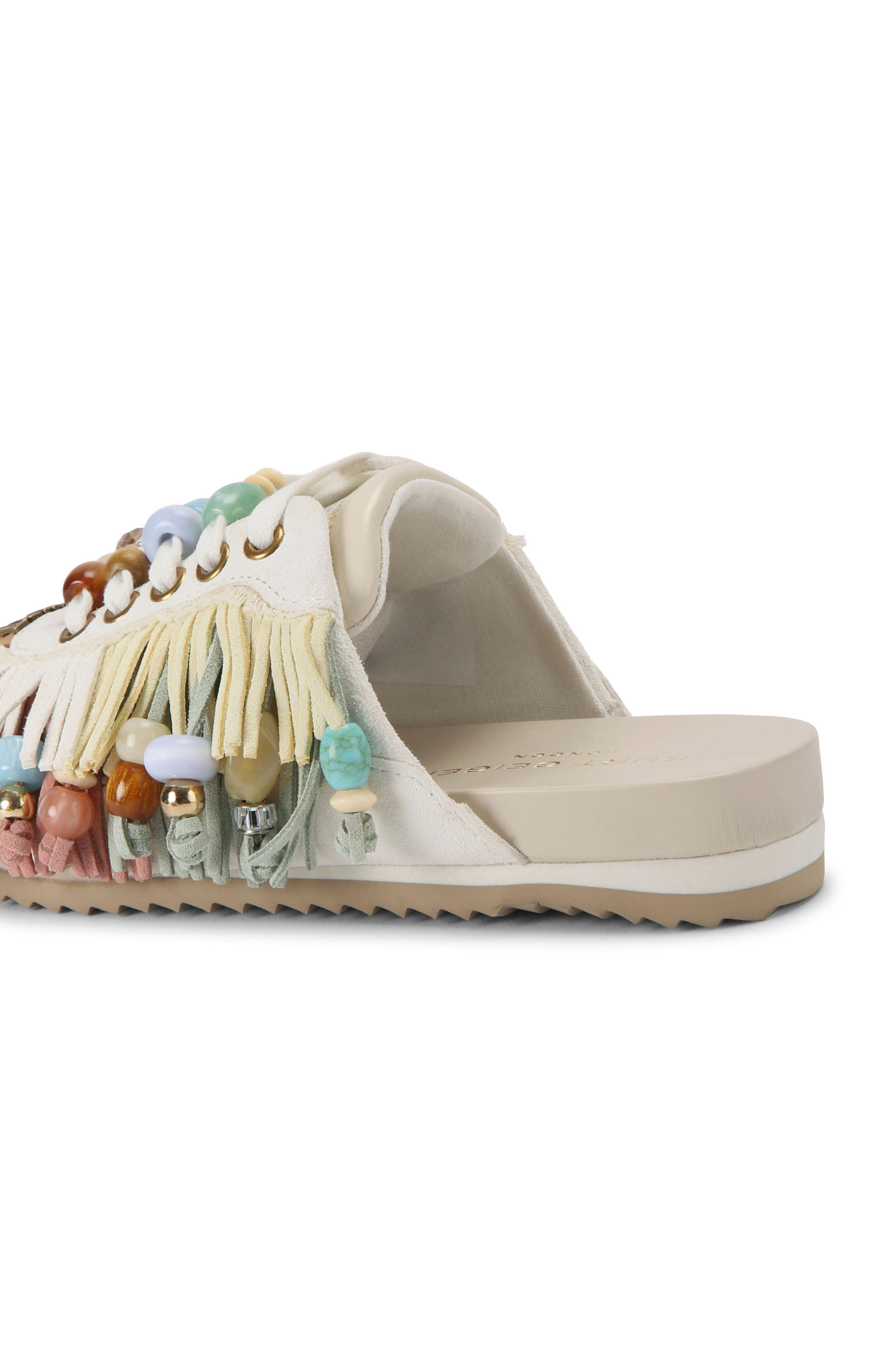 Kurt Geiger London Islington Beaded Fringe Mule, Alternate, color, Open White