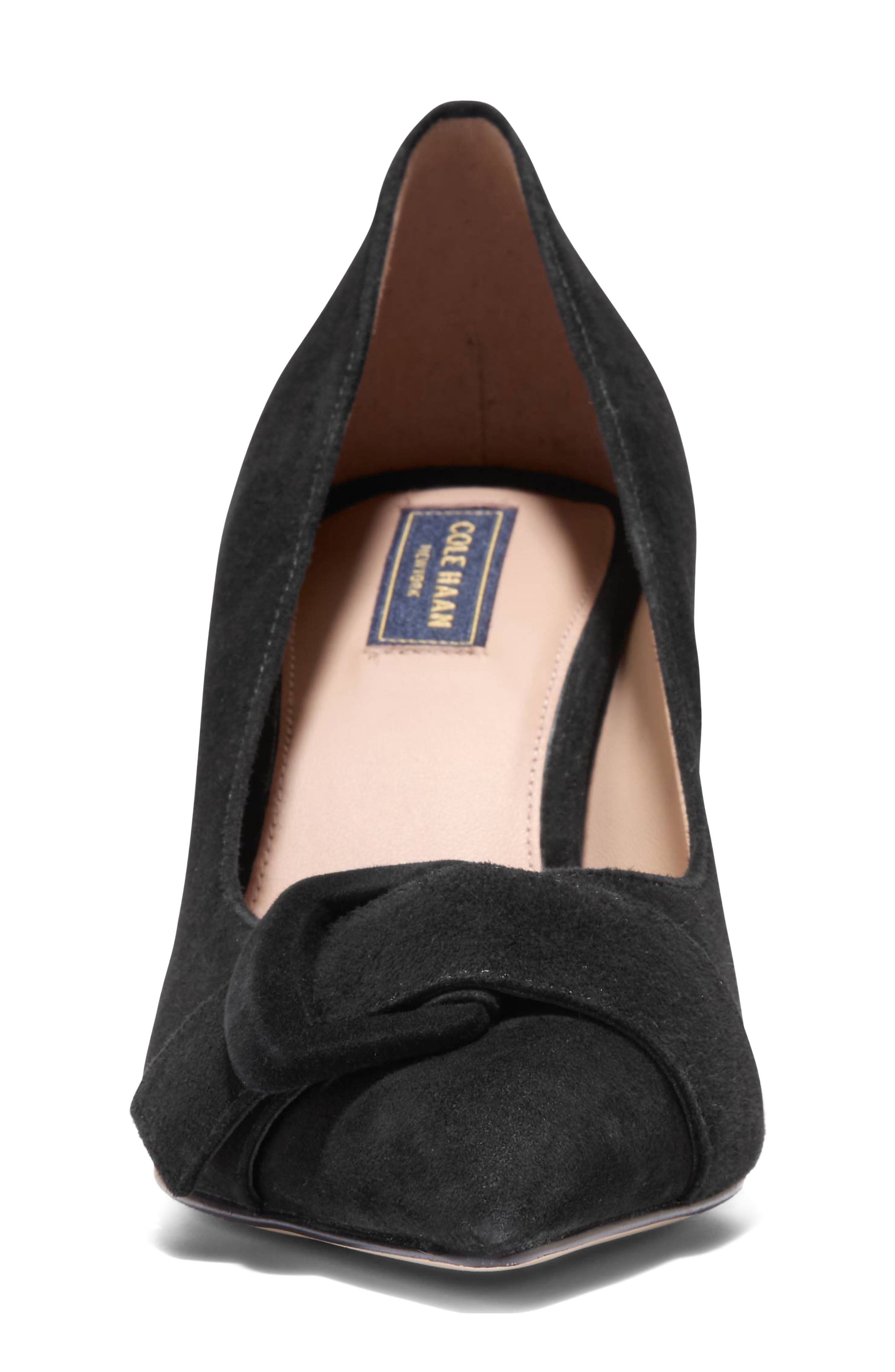 Fidela Pointed Toe Pump, Alternate, color, BLACK SUEDE / BLACK CROC PRINT