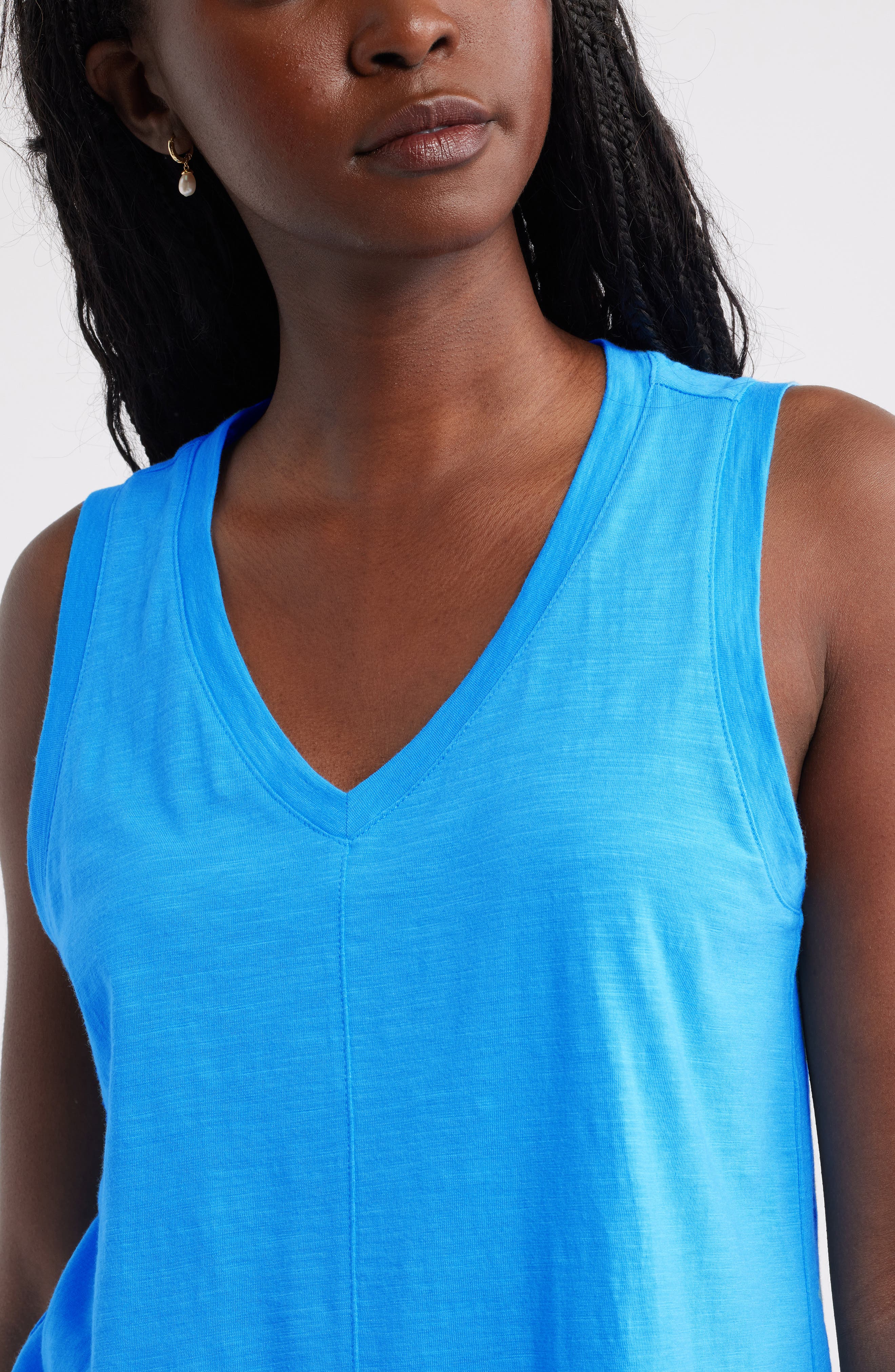 Женские Caslon® Cotton Blend Slub Swing Tank — фото 5