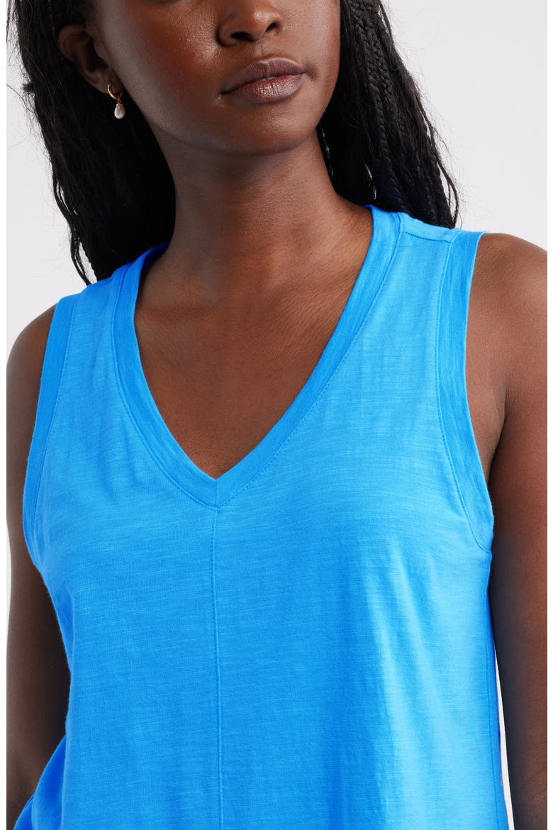 Cotton Blend Slub Swing Tank, Alternate, color, BLUE MAYA