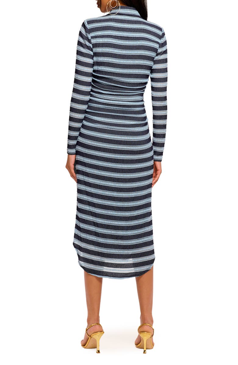 Ramy Brook Wyatt Stripe Long Sleeve Midi Dress, Alternate, color, Ribbon Blue Striped Knit
