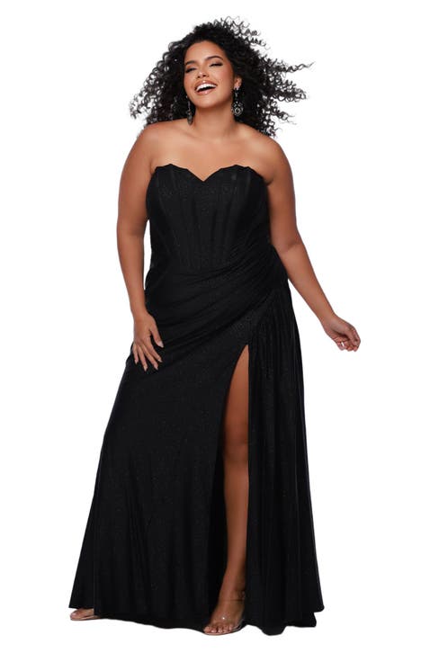 Strapless Corset Slim Fitted Plus Size Gown