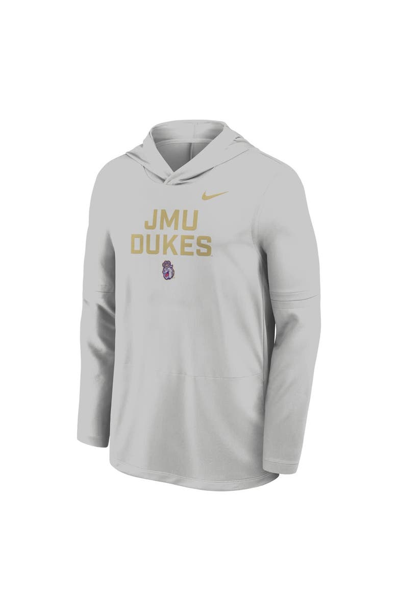 Nike Men's Nike  Gray James Madison Dukes Sideline Dri-FIT Lightweight Hooded Top, Alternate, color, 