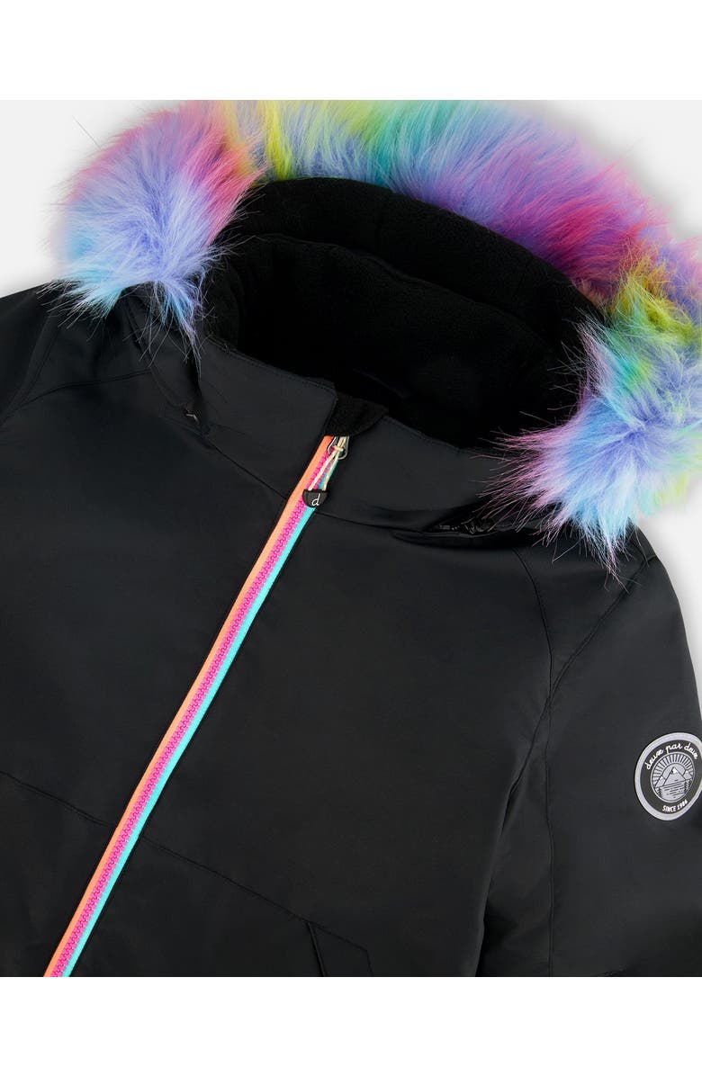 Deux par Deux Girl Two-Piece Play Snowsuit, Alternate, color, Rainbow Leopard