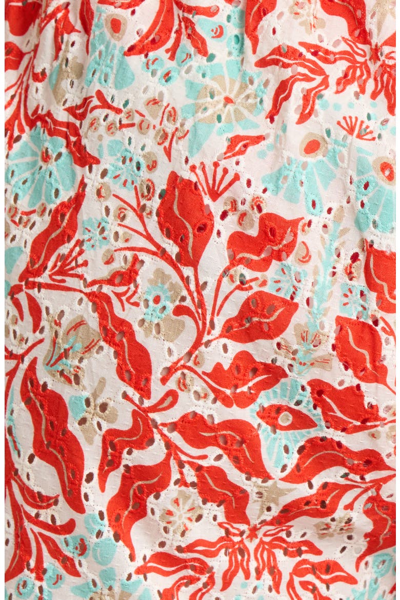 Marsha Print Cover-Up Shorts, Alternate, color, FLAME COMBO