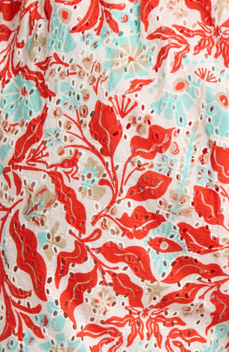 Ramy Brook Marsha Print Cover-Up Shorts, Alternate, color, Flame Combo