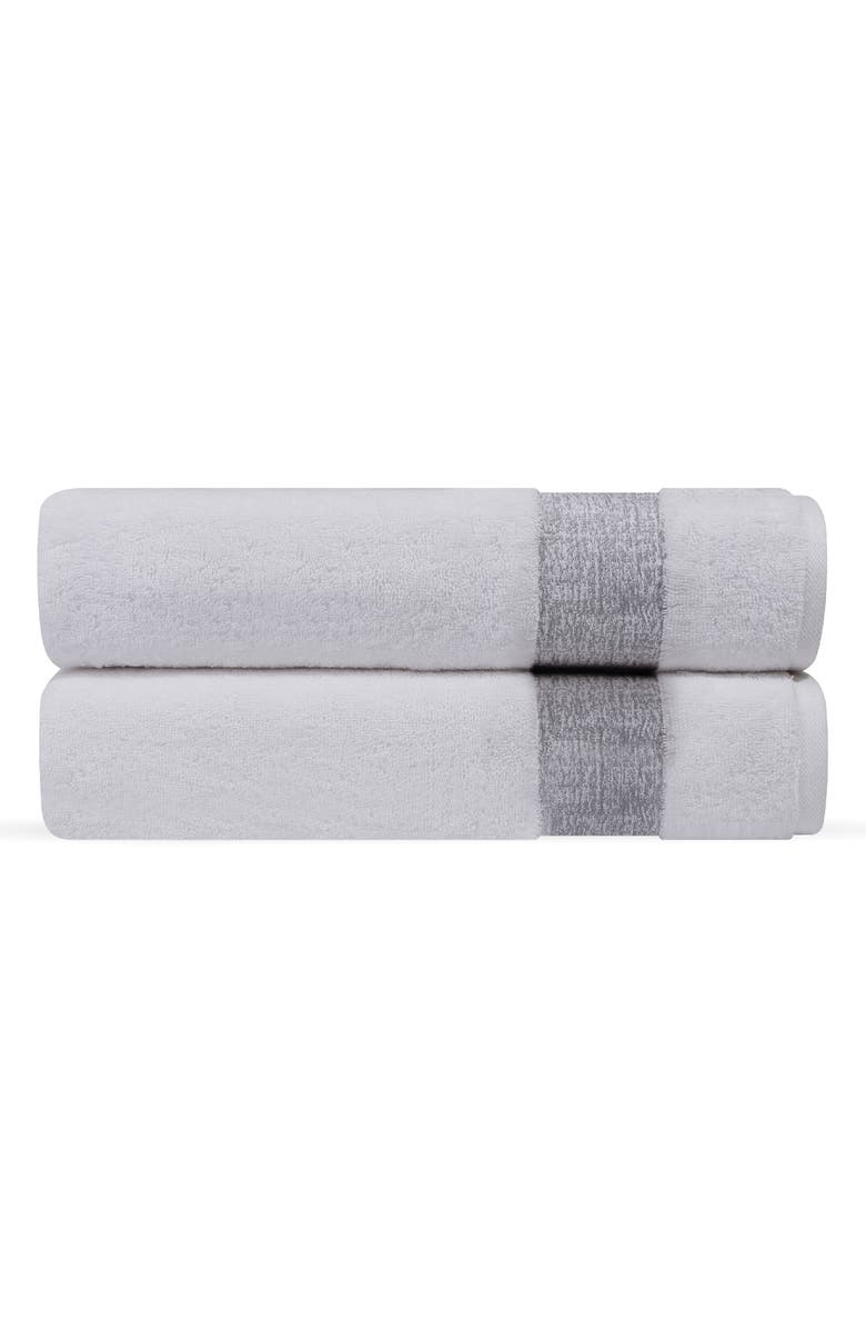 DePera Pera 2-Piece Turkish Cotton Bath Towel Set, Main, color, Silver
