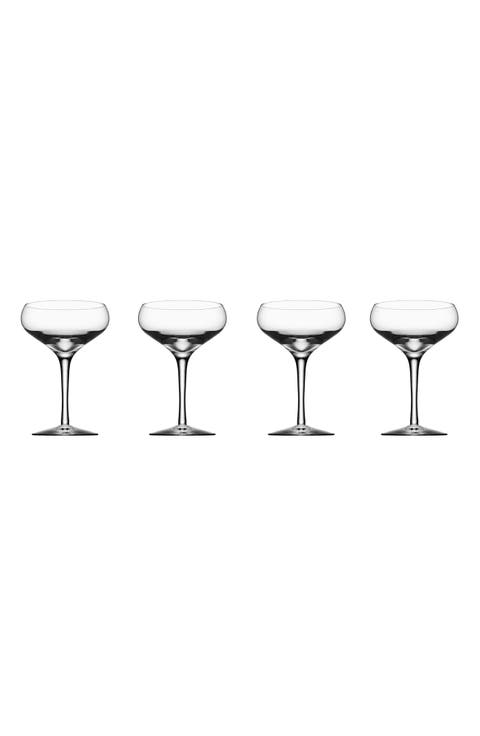 More Set of 4 Crystal Coupe Cocktail Glasses