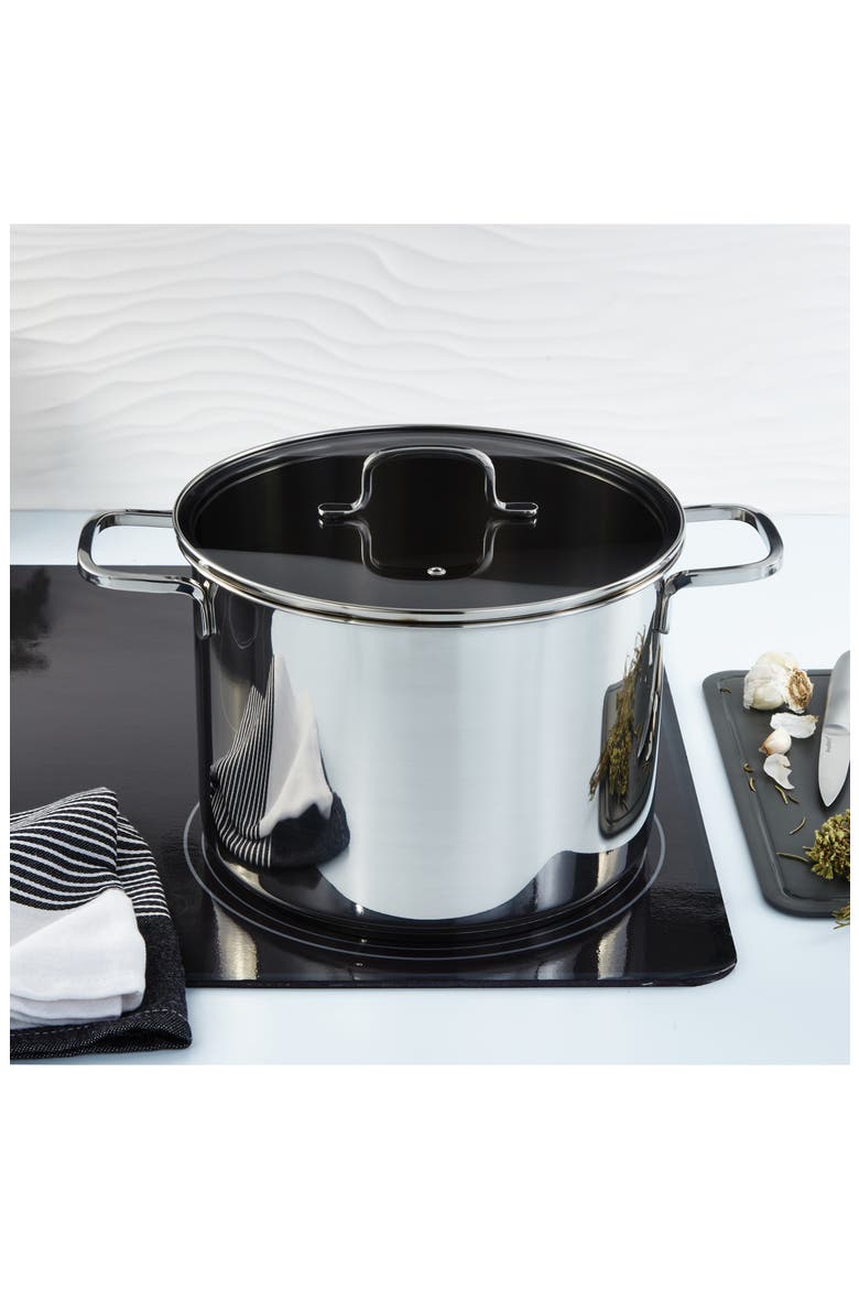 Dina Helix 10.6-Quart Stockpot, Alternate, color, SILVER