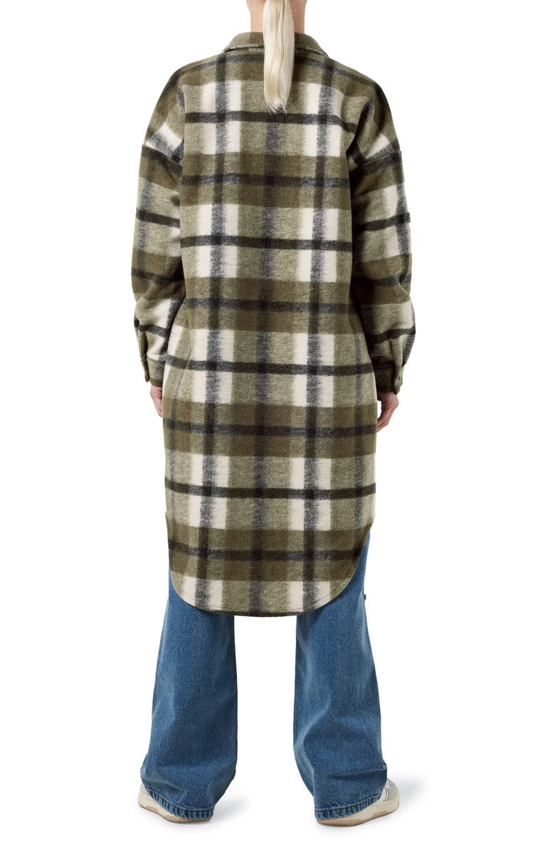 Noisy may Jonas Longline Plaid Shirt Jacket, Alternate, color, 
