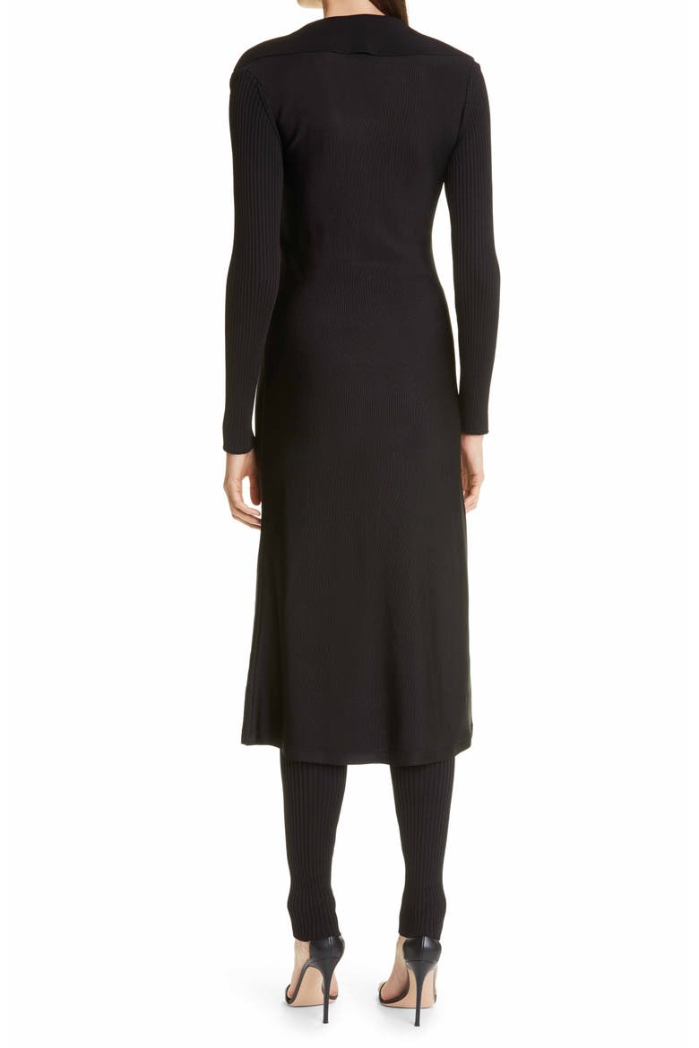 Long Sleeve Knit Shirtdress, Alternate, color, BLACK BK00