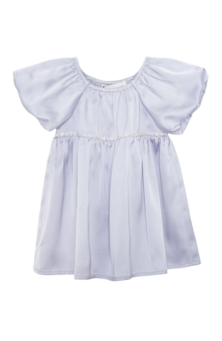 Isobella & Chloe Diamond Dazzle Puff Sleeve Purple Dress, Main, color, Purple