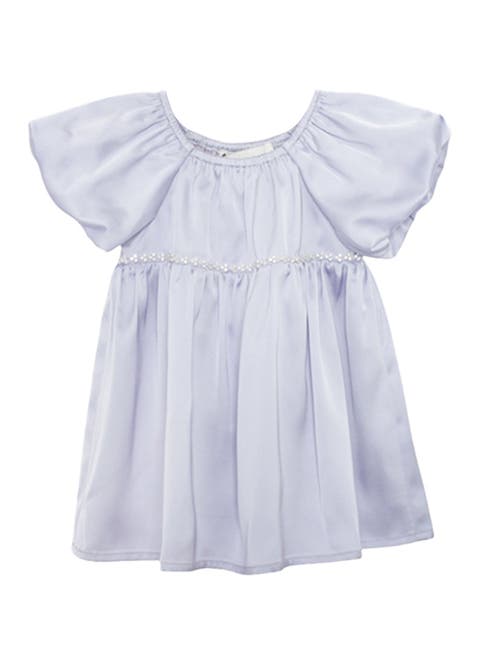 Diamond Dazzle Puff Sleeve Purple Dress (Baby)