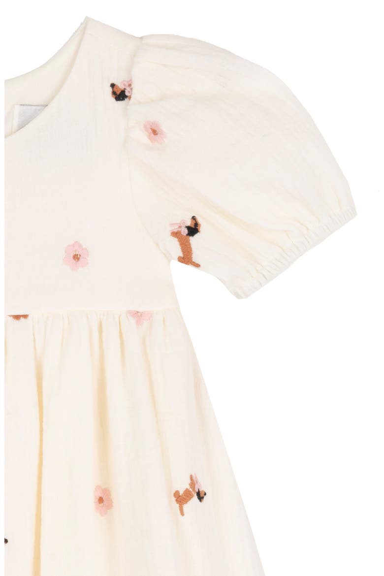 Daisies & Dachshunds Embroidered Appliqué Dress, Alternate, color, IVORY