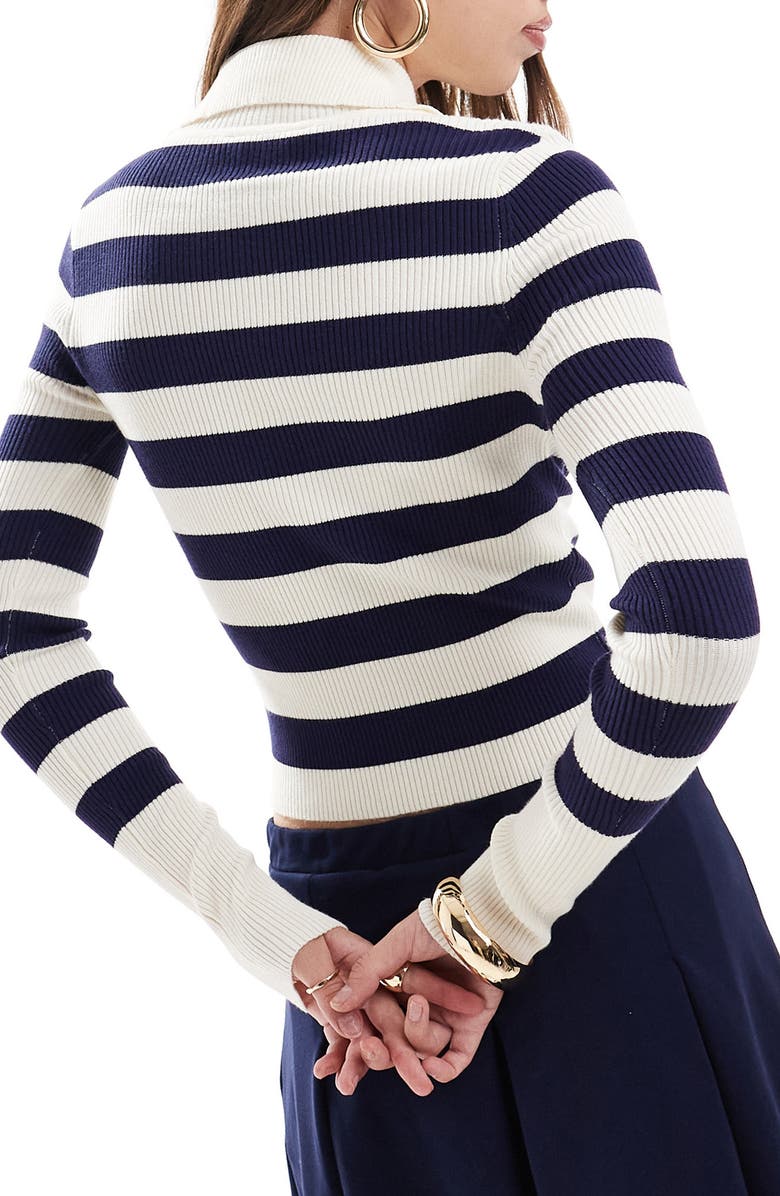 Miss Selfridge Rib Half Zip Sweater, Alternate, color, 