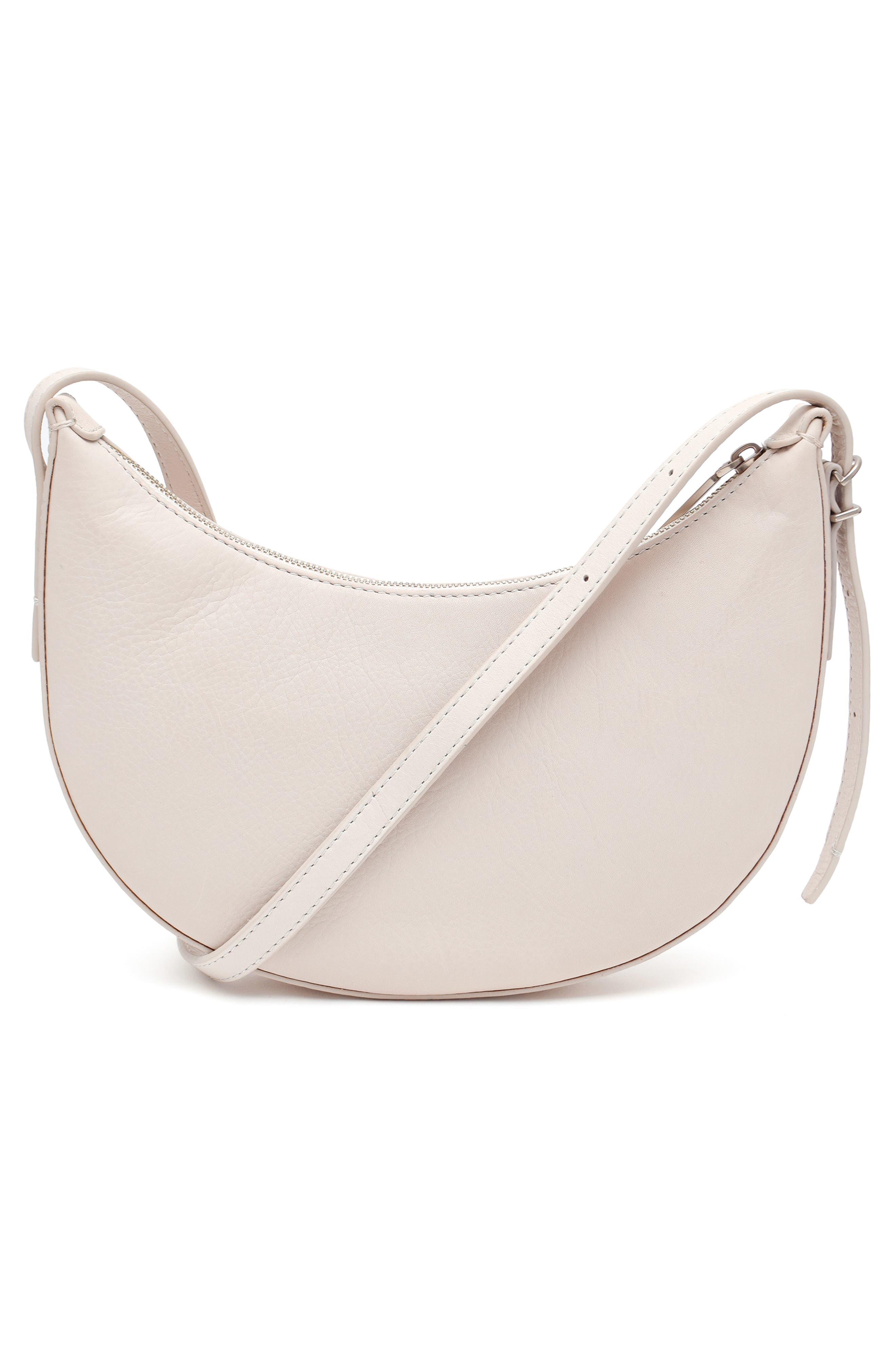 New Amsterdam Leatherworks Silas Leather Saddle Bag, Alternate, color, Ivory