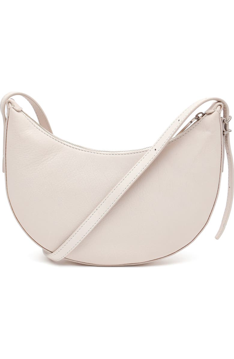 New Amsterdam Leatherworks Silas Leather Saddle Bag, Alternate, color, Ivory