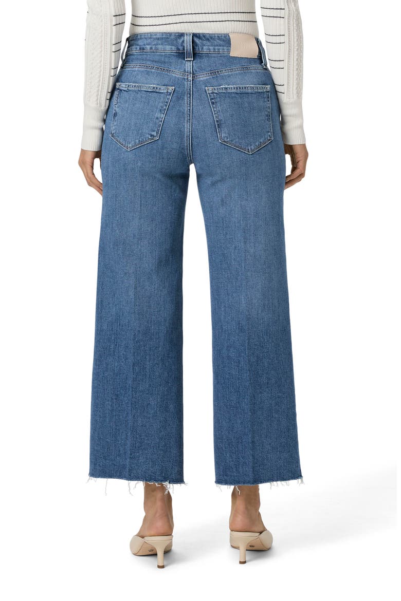 Anessa High Waist Raw Hem Ankle Wide Leg Jeans, Alternate, color, POET